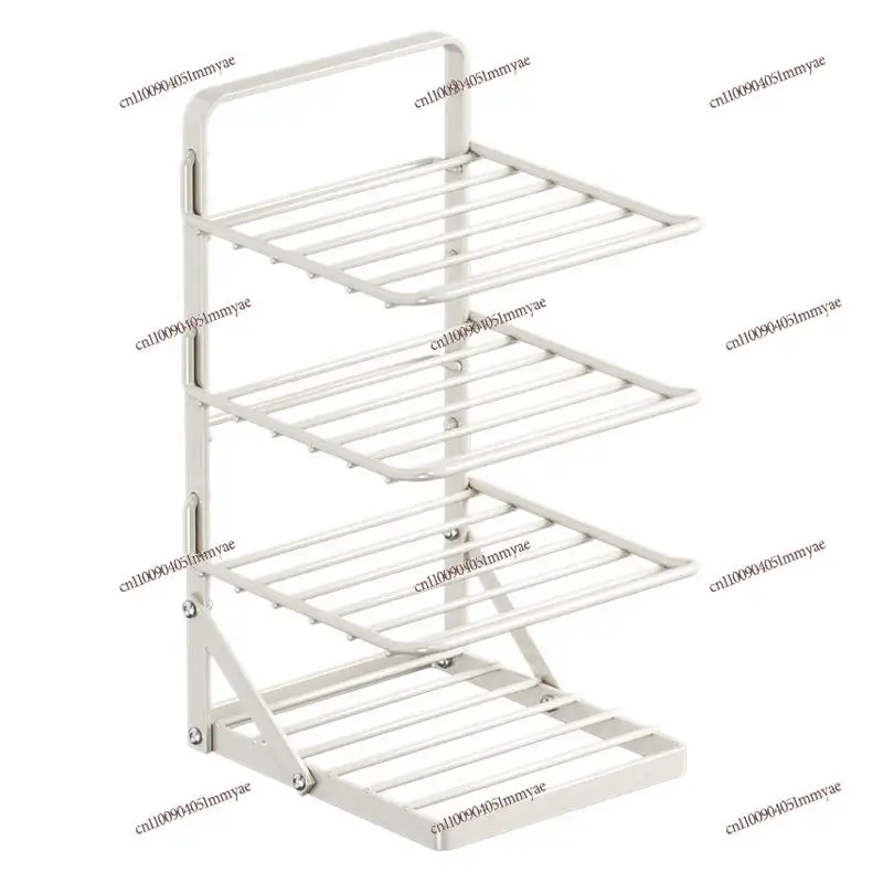 

Kitchen Foldable Vegetable Preparation Rack Multi-functional Side Dish Wall Hanging Multi-layer Vegetable Rack