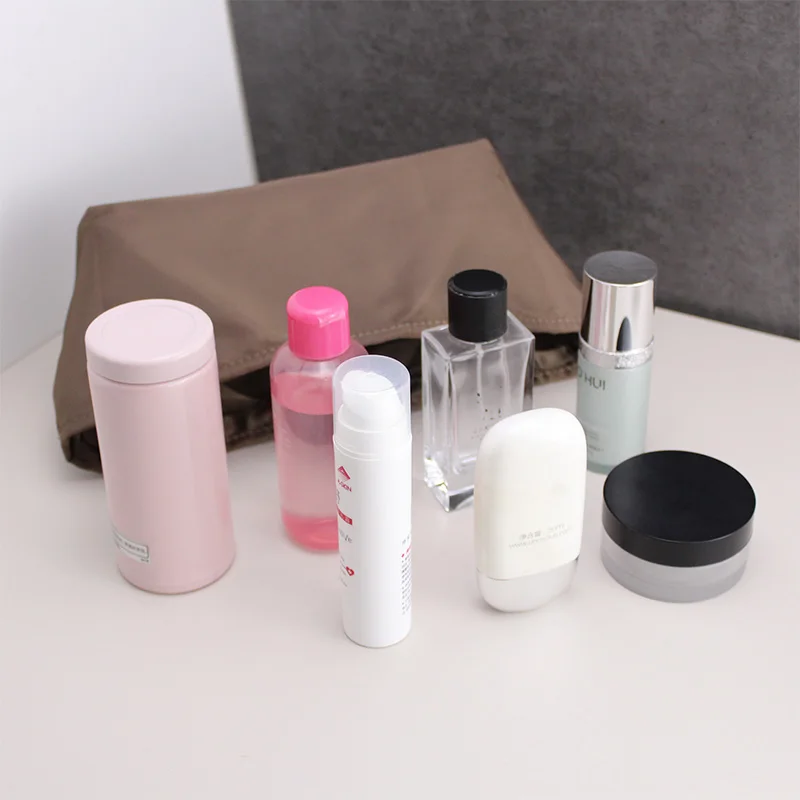 TINBERON Nylon Tasvoering Waterdichte Make-up Tas Organisator Insert Reizen Cosmetische Tas Luxe Handtas Shapers Nylon Binnenorganisator