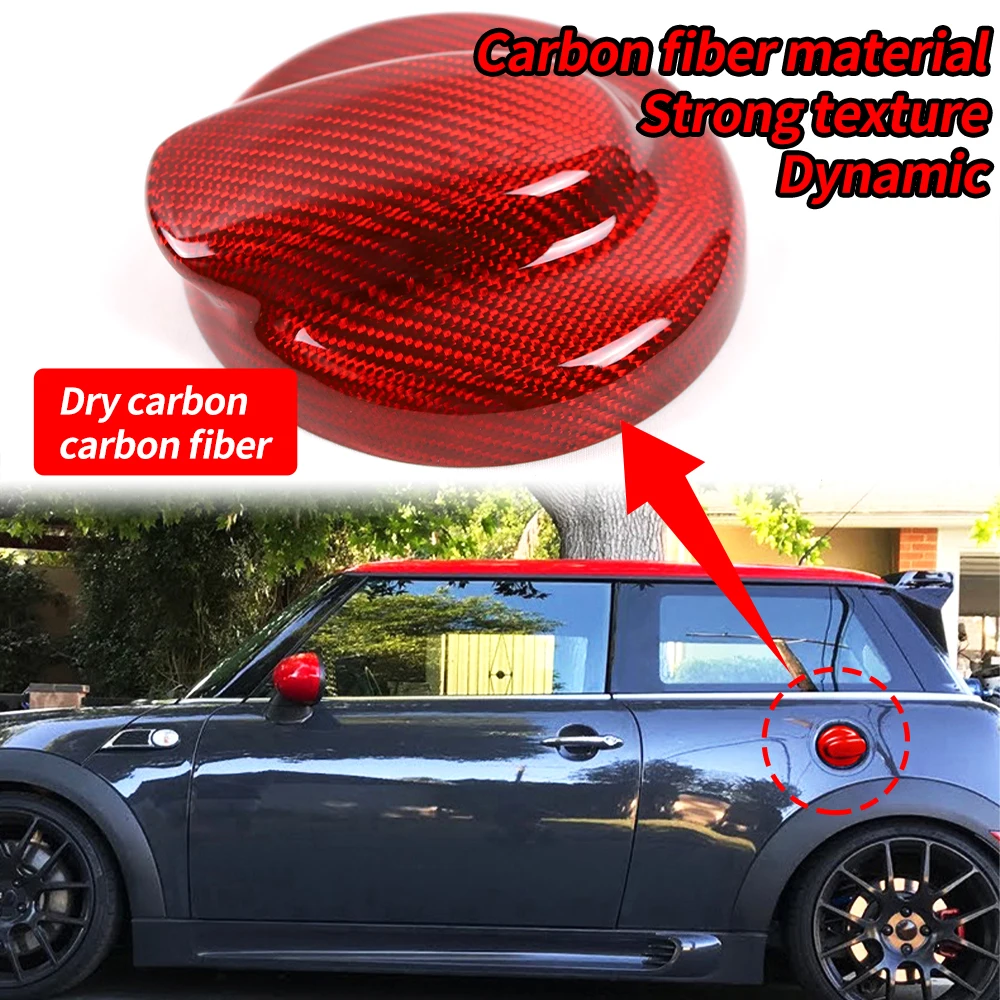 Carbon Fiber Car Fuel Tank Cap Cover Case Housing Sticker For MINI Cooper R55 R56 LCI Auto Accessories