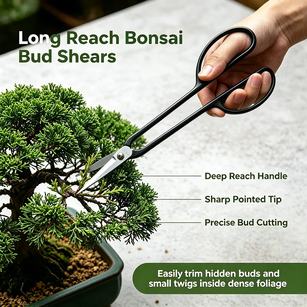 Long Handle Bonsai Branch Cutter Sharp Nose Pruning Scissors Bonsai Modeling Twig Removal Garden Maintenance Hand Tool