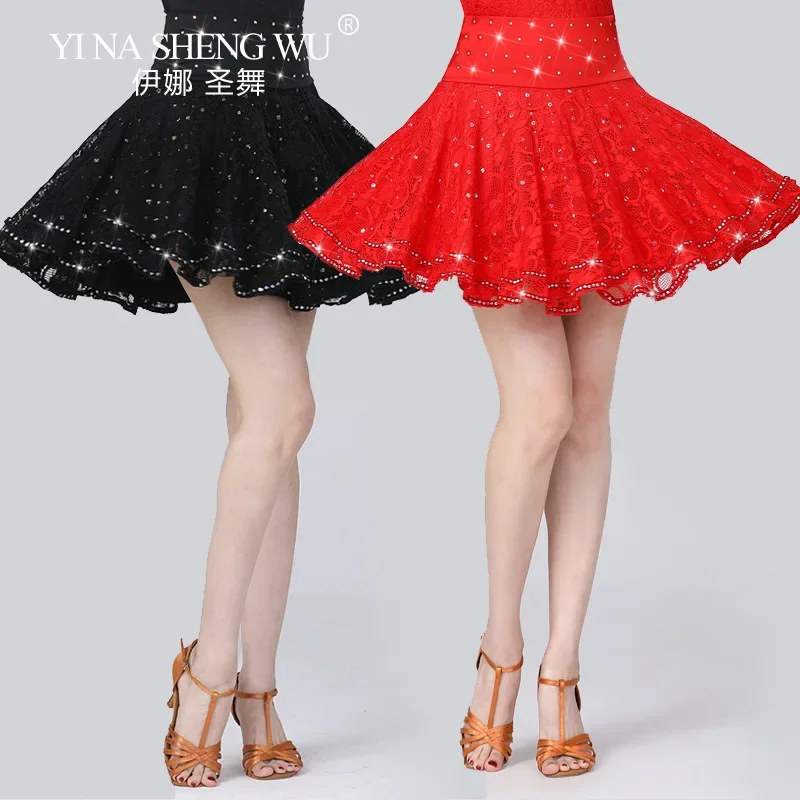 Novo vestido de dança latina: meia saia de dança de diamante quente, vestido de dança quadrada Gitaba, vestido de dança padrão nacional de três passos
