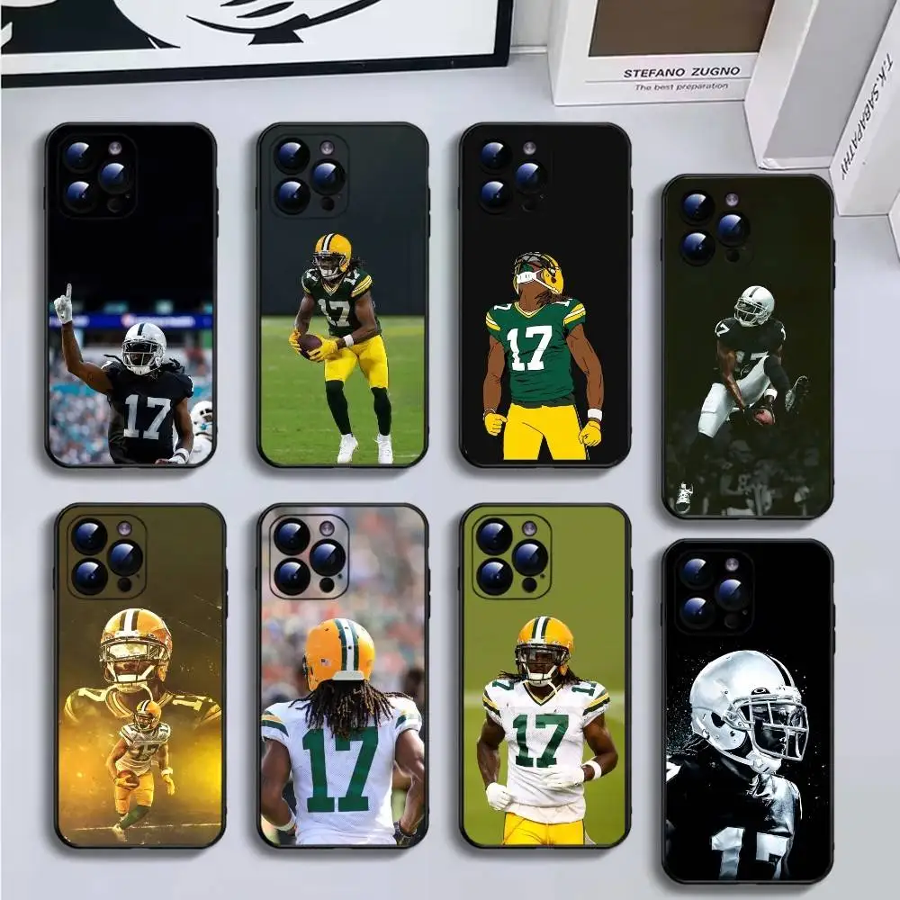 

Pro Football D-Davante Adams Phone Case For iPhone16,15,14,13,12,11 Plus,Pro Max,XS,X,XR,SE,Mini,8,7,Soft Black Cover