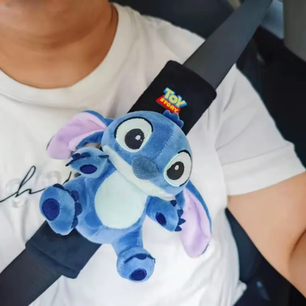 

Disney Stitch милый ангел Kawaii мультфильм пара автомобильный ремень безопасности чехол на плечо креативное универсальное украшение интерьера автомобиля