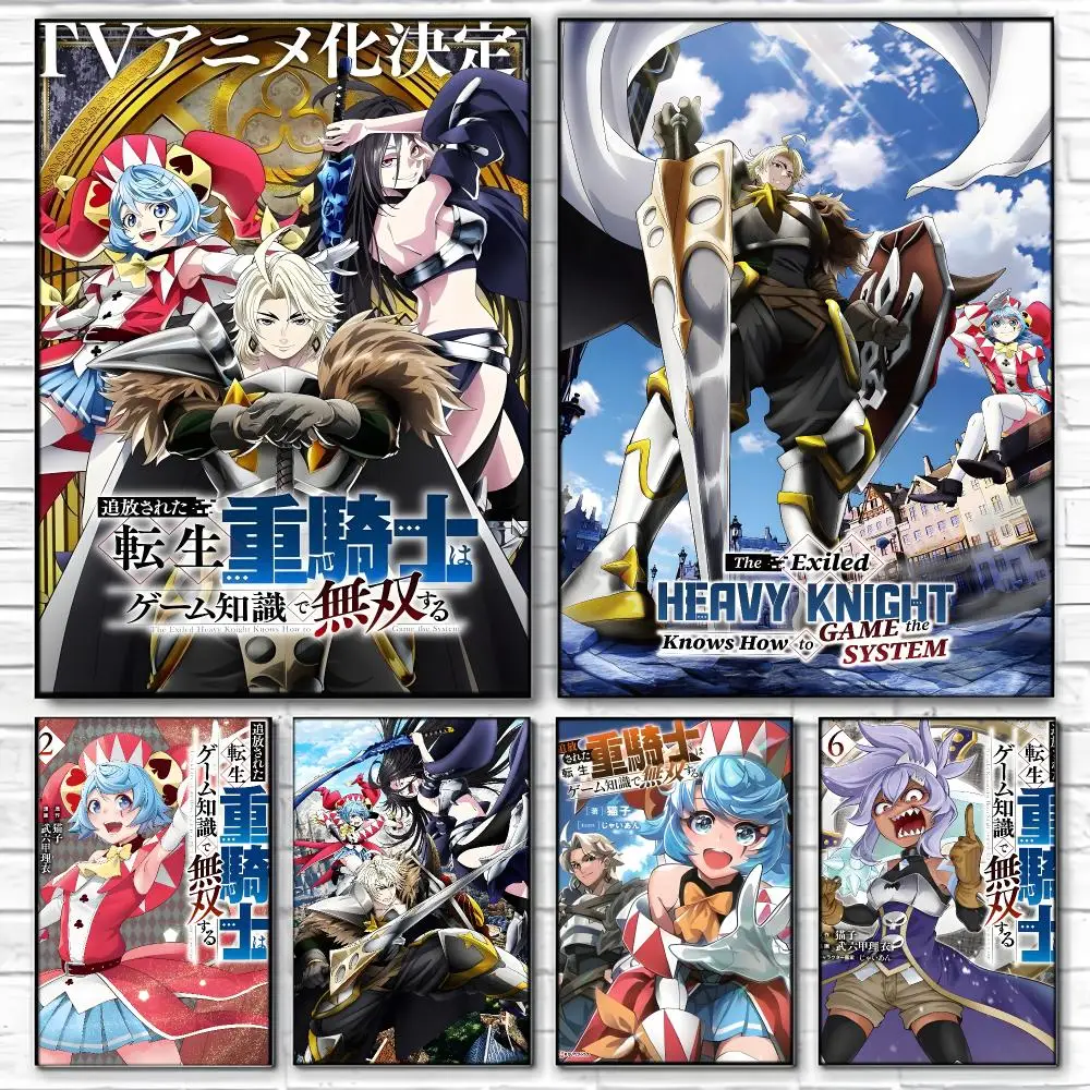 Fantasy Anime E-Exiled Heavy Knight Poster  Self-adhesive Art Waterproof Paper Sticker Coffee House Bar Room Wall Decor