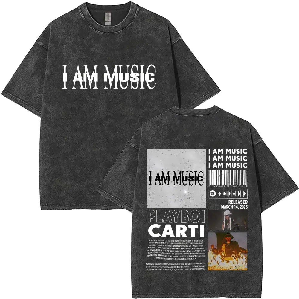 Vintage Washed Playboi Carti I AM MUSIC 2025 Album Merch T-shirt