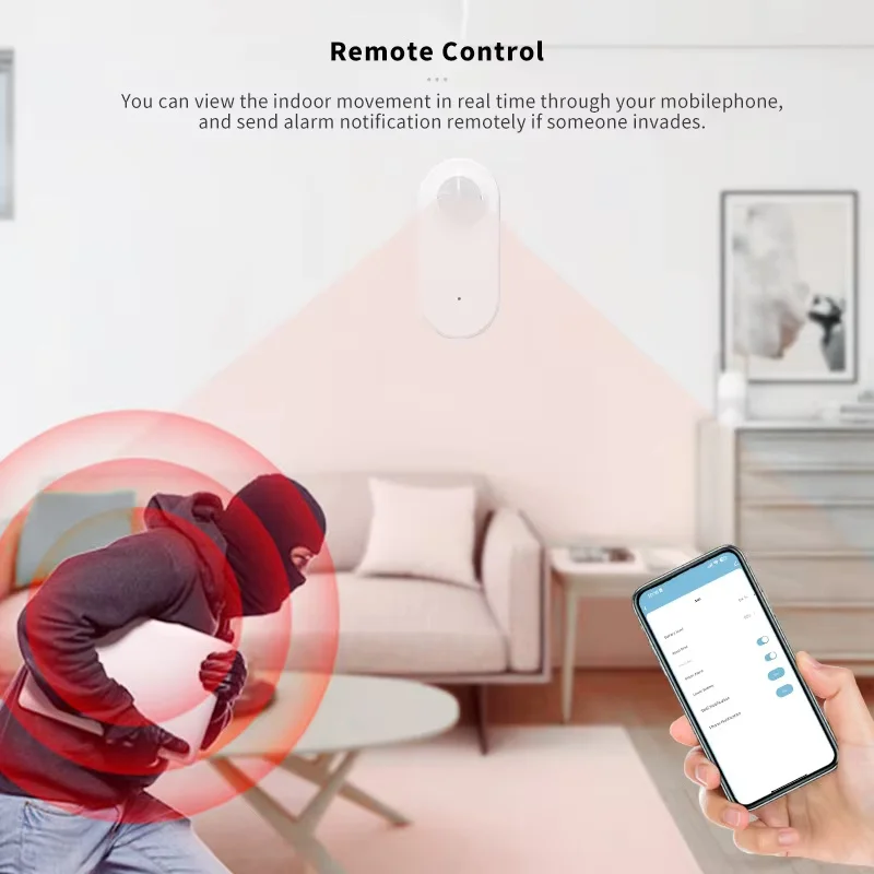 Tuya WiFi Zigbee Smart Motion Detection Sensor 360° Rotatable Security Alarm Human Presence Compatible with Alexa Google Home