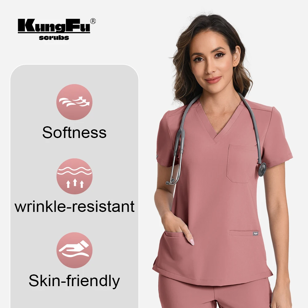 kungfu-scrubs-ensemble-de-blouses-et-pantalons-d'infirmiere-pour-femmes-2-pieces-doux-respirant-antibacterien-impermeable-pour-salons-de-beaute