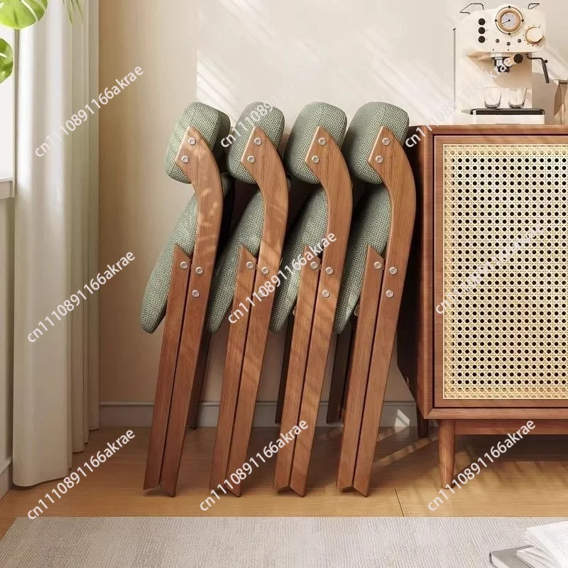 for Solid wood folding chair Foldable Household folding chair Stool Back chair  Meeting does not take up space