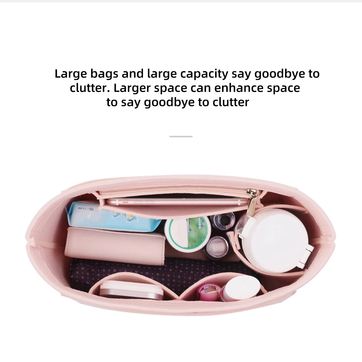 Cell Phone Storage, Wallet Accessories, Cosmetics, Long Handle Handbag Storage Bag, Large-Capacity Felt Liner Bag,Storage Bag