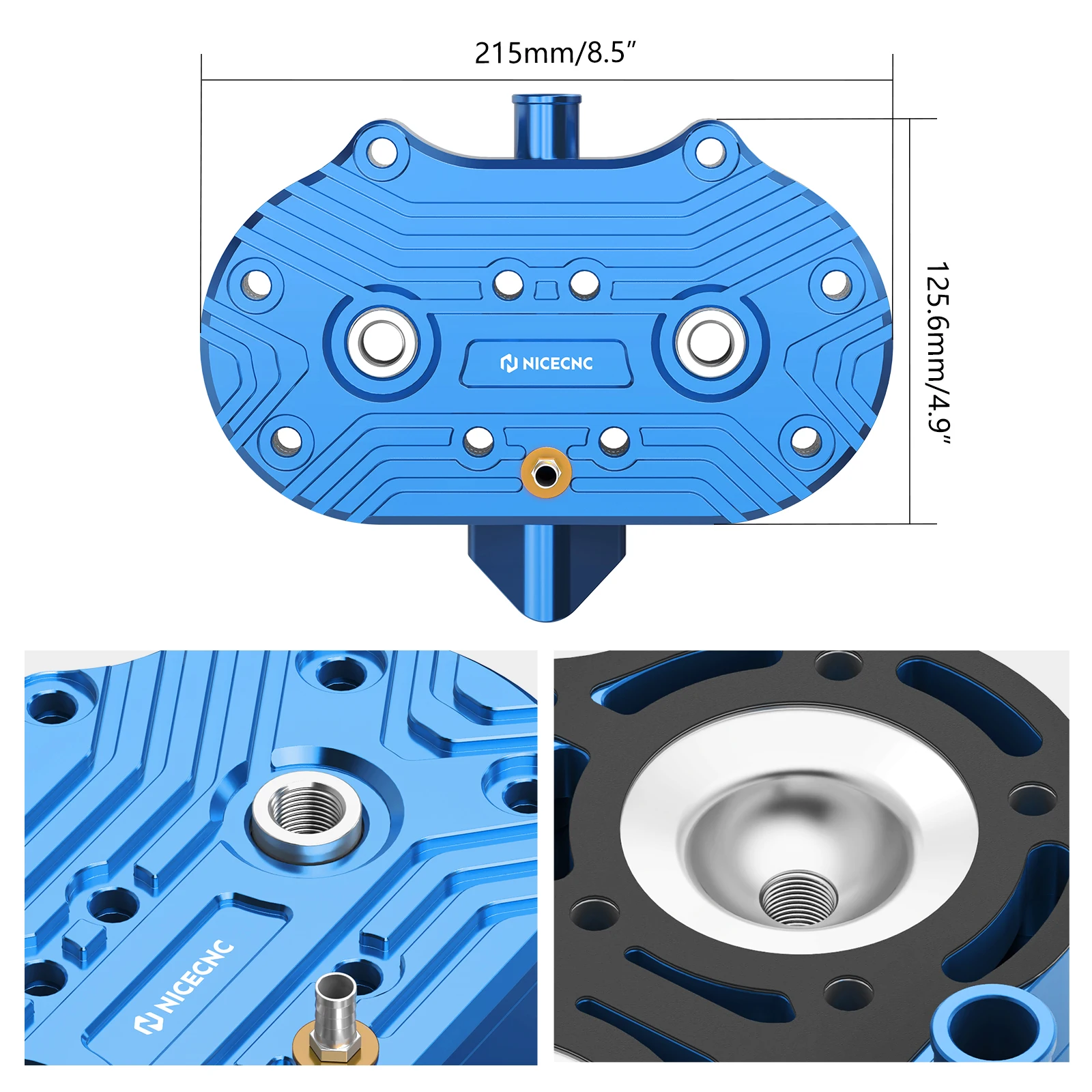 NICECNC For Yamaha Banshee 350 YFZ350 1987-2006 Cylinder Head Kit Cooling Fin Design Aluminum ATV Accessories 2GU-11111-00-00