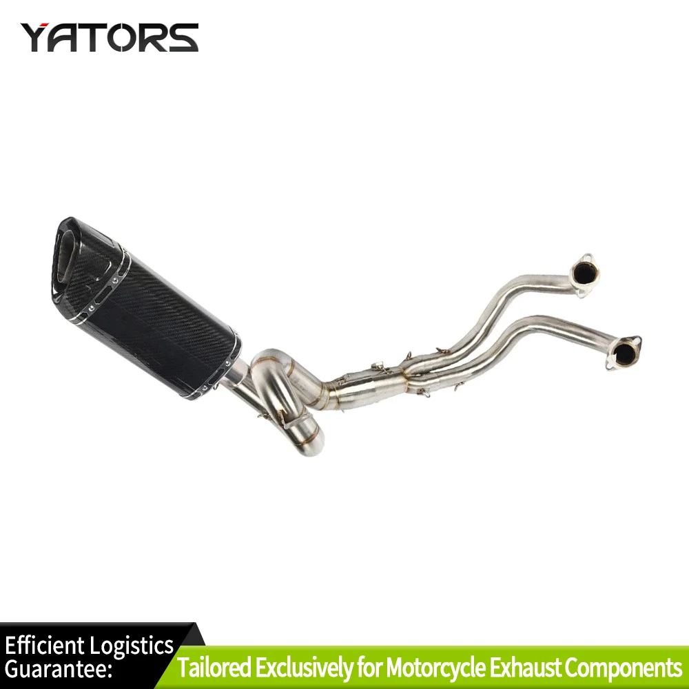 

Для Yamaha MT-07 FZ07 XSR700 выхлопные системы, коллекторная труба, 51 мм, угольные наконечники глушителя, выхлопные трубы