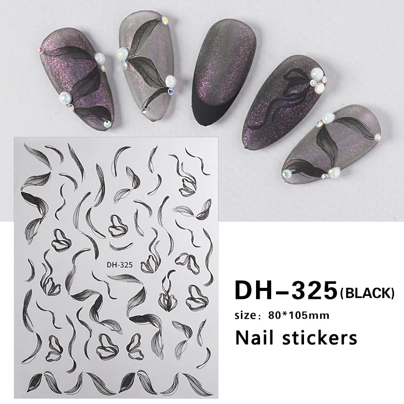 1 blatt 3D Geprägte Weiße Seidenband Nail art Aufkleber Nagel Aufkleber Für Frauen Diy Nail art Versorgung Nagel Design nagel Dekoration Salon