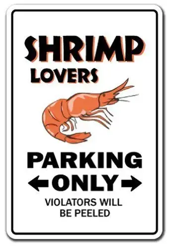 Guadalupe Ross Metal Tin Sign New Home Decor Sign Shrimp Lovers Parking Sign Funny Shrimpers Boats Food Cocktail for Wall Decor