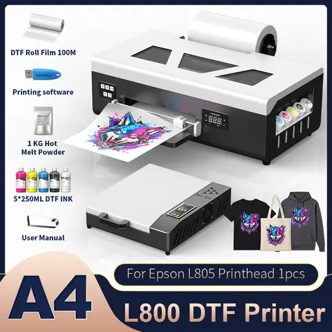 A4 DTF Printer For Epson L805 Impressora DTF Printing Machine Direct to Film DTF Printer A4 DTF Printer For T-Shirt Hoodies