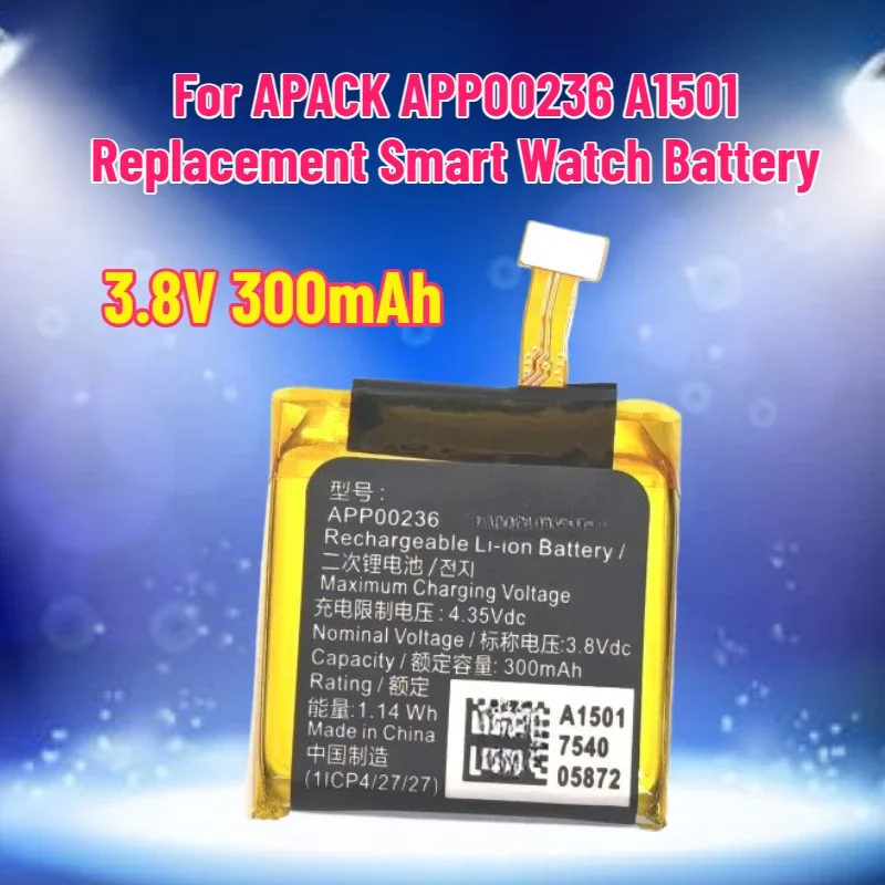 SWZY 3.8V 300mAh Battery for APACK APP00236 A1501 Replacement Smart Watch Battery