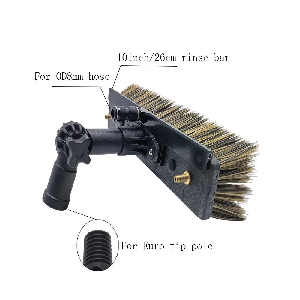 Synthetic bristles 10 inch Brush for Window Cleaning with Plastic Rinse Bar for Window Cleaning (26 CM)