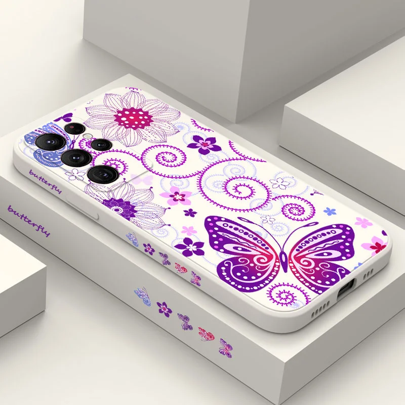 

Butterfly Dance Phone Case For Samsung Galaxy S24 S23 S22 S21 S20 Ultra Plus FE S10 S9 S10E Note 20 ultra 10 9 Plus Cover