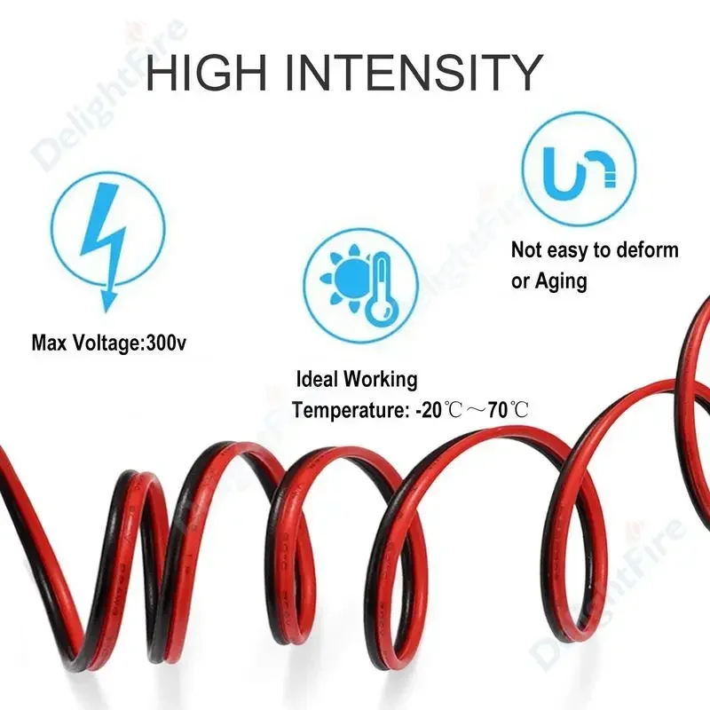 2 Pin Electrical Cable 22AWG 20AWG 18AWG SM JST Connector Tinned Copper Wires 2pin Wire For 3528 2835 LED Strip Lights Driver