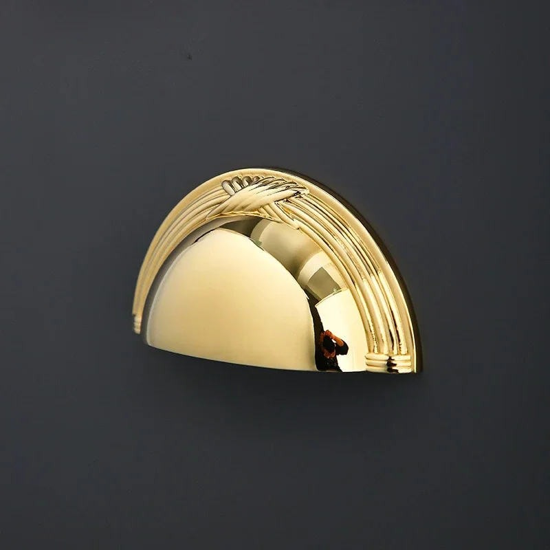 

French Shell Light Luxury Cabinet Handle New Chinese Bright Silver Tatami Drawer Handle Modern Simple Gold Cabinet Handle