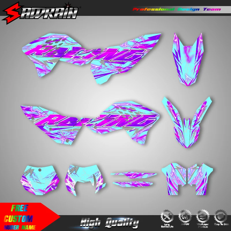 Sawrain For KTM 07-10 SXF 08-11 EXC Motorcycle Sticker Custom Team Graphics Decals Kit