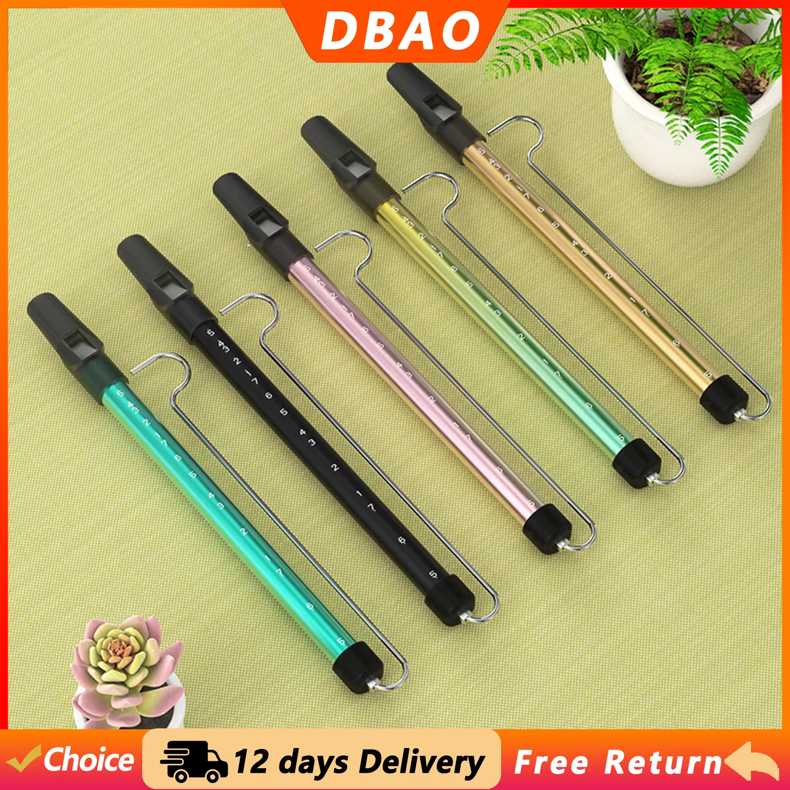 DBAO Metal Slide Whistle Scale Sliding Flute Portable Blowing Flutes Hand Pulling Slide Whistle Flute Musical Instrument Toy