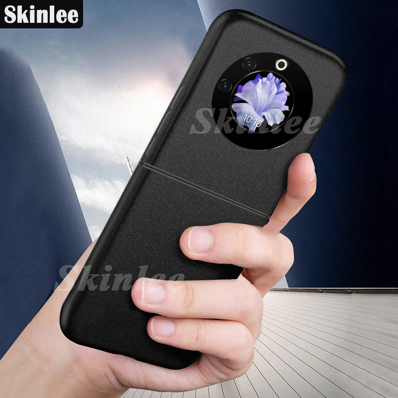 Skinlee For Tecno Phantom V Flip 5G Case Solid Color Skin Friendly Matte Hard Cover For Tecno Phantom VFlip Back Coque