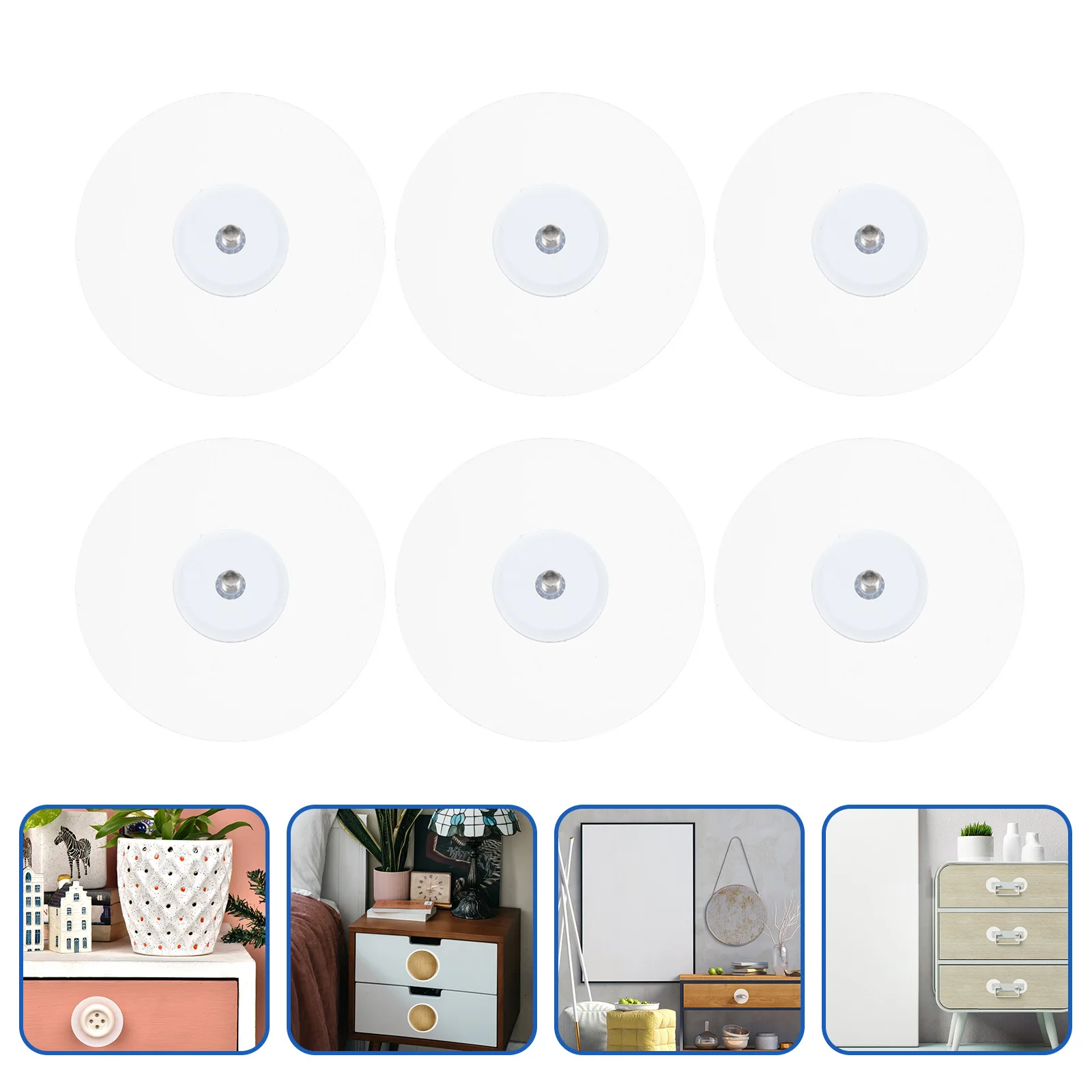 

6 шт. клейкие настенные винты с фиксированной ручкой, наклейки с козырьком, прочный универсальный фиксатор из нержавеющей стали и АБС-пластика, настенная наклейка для ногтей