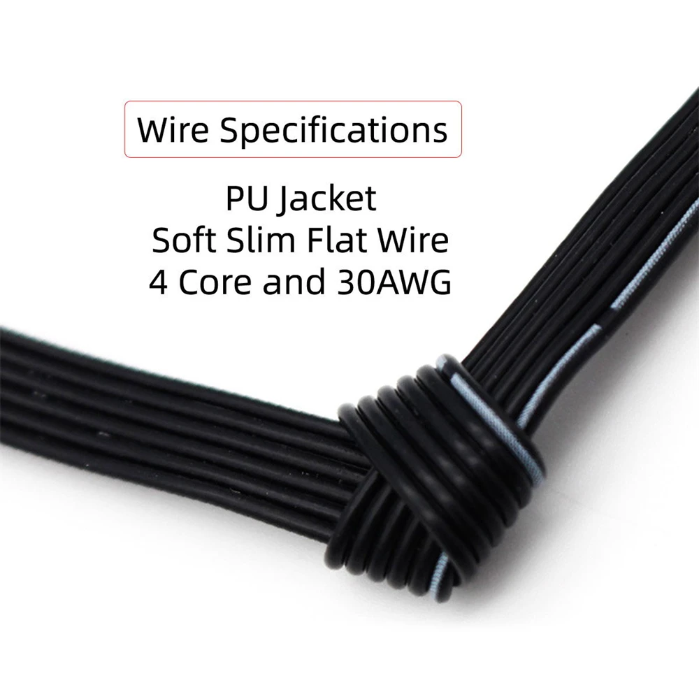 Cablecc 3pcs/lot 13cm USB 2.0 Type-A Male to USB-C Type-C Male Angled Data Flat Slim FPC Cable for FPV & Disk & Phone