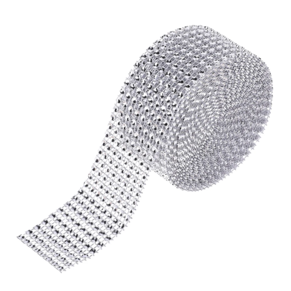 

Rhinestone Chain Decorative Material Crystal Diamond Accessories Plastic DIY Row Drill Decoration For Clothing Elastic B