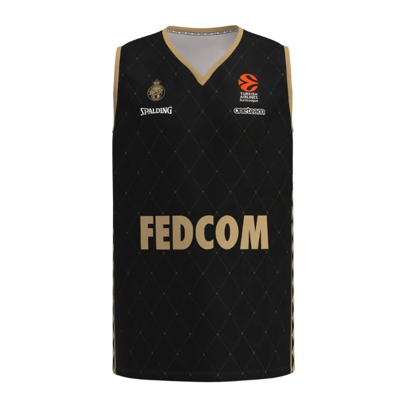 

New AS Monaco Basket Euroleague Third Jersey Men's and Women's Sleeveless Basketball Tank Top Breathable Quick Drying Moto Sport