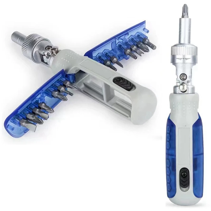 TOP Ratchet Screwdriver 14 In 1 Multifunctional Adjustable Angle Drill Professional Repair Tool Set