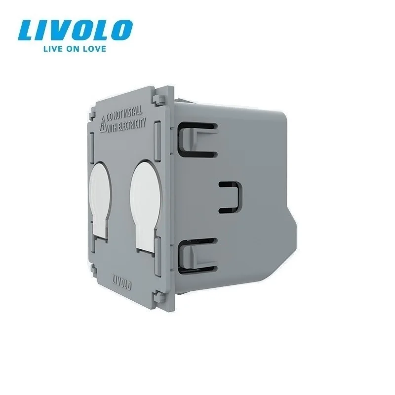 Livolo Manufacturer, EU Standard,AC 110~250V The Base Of  Wall Light Touch Screen Switch, 2Gang 1Way, VL-C702