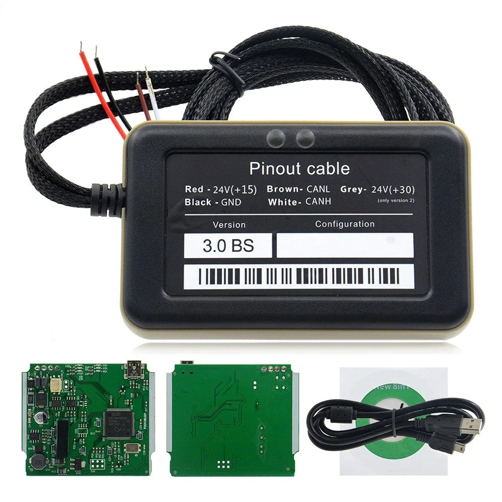 

Эмулятор AdBlue 8-в-1 с кабелем Pinout 3.0 BS для программирования ЭБУ тяжелых грузовиков, интеллектуальный электронный диагностический сканер