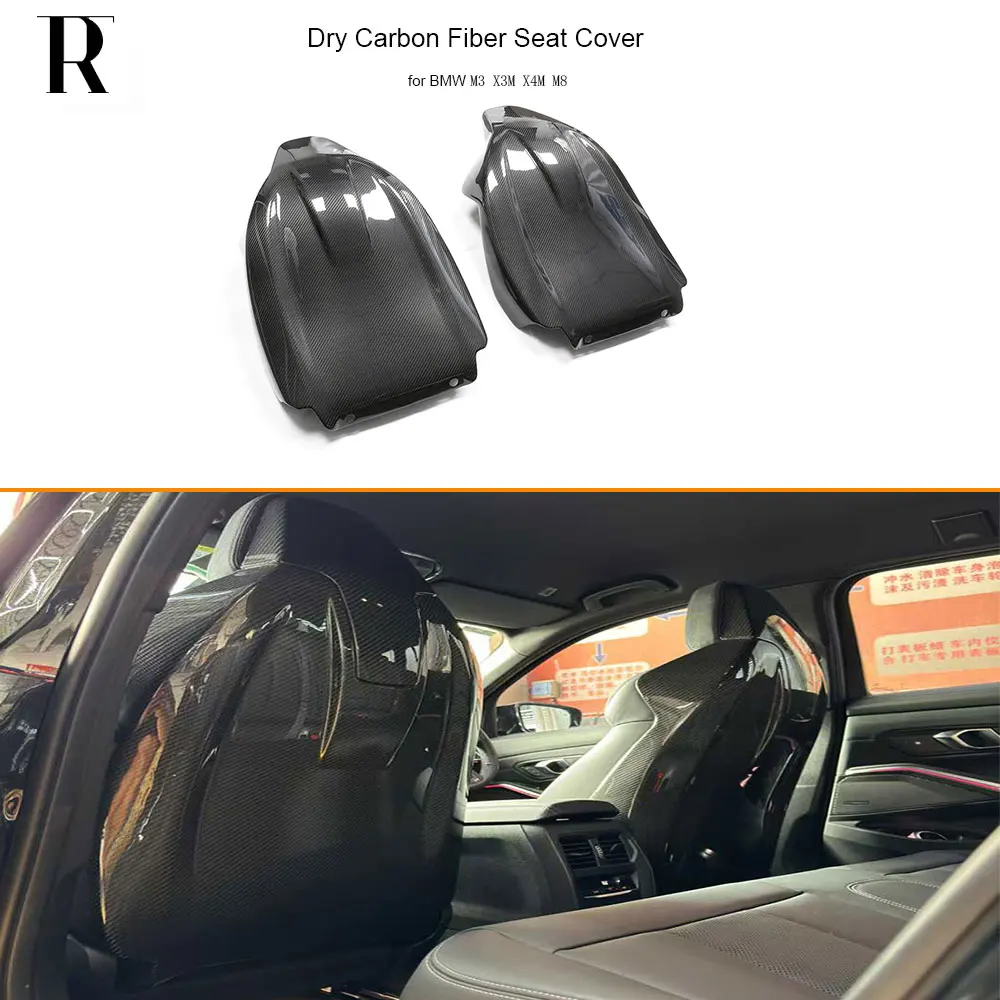 Dry Carbon Fiber Rear Back Seat Cover Trim  one pcs style for BMW G80 M3 F97 X3M F98 X4M F91 M8 4 Door Only ( Not fit 2 door )