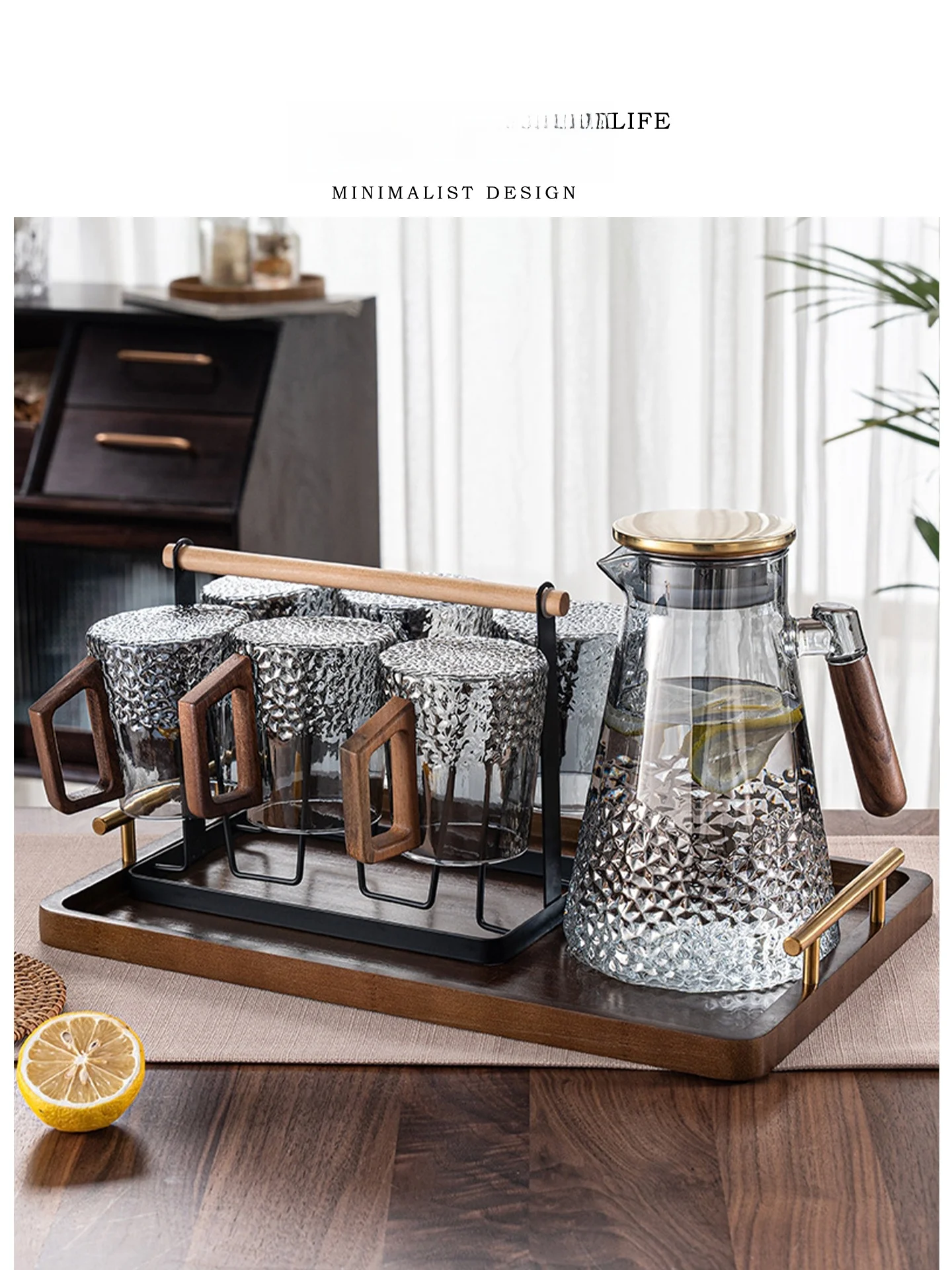 

Tlife Heat Resistant Glass Tea Set f Day Cold Water Pot Living Room Home Use 6 Pieces Japanese Sle Pure Color Water Pot Set