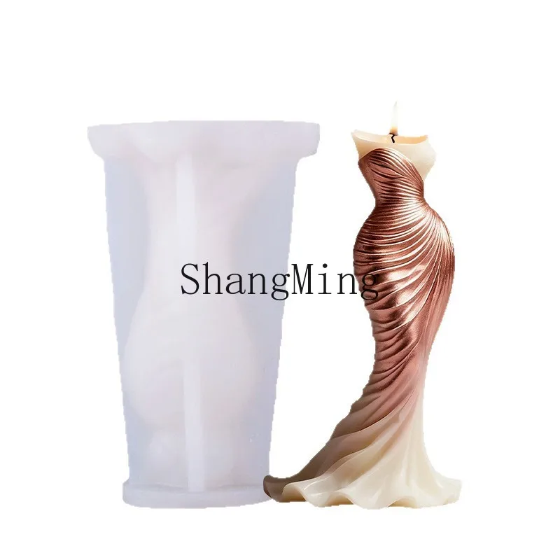 

DSA plain skirt scented candle silicone mold simulated abrasive tool wholesale ornament