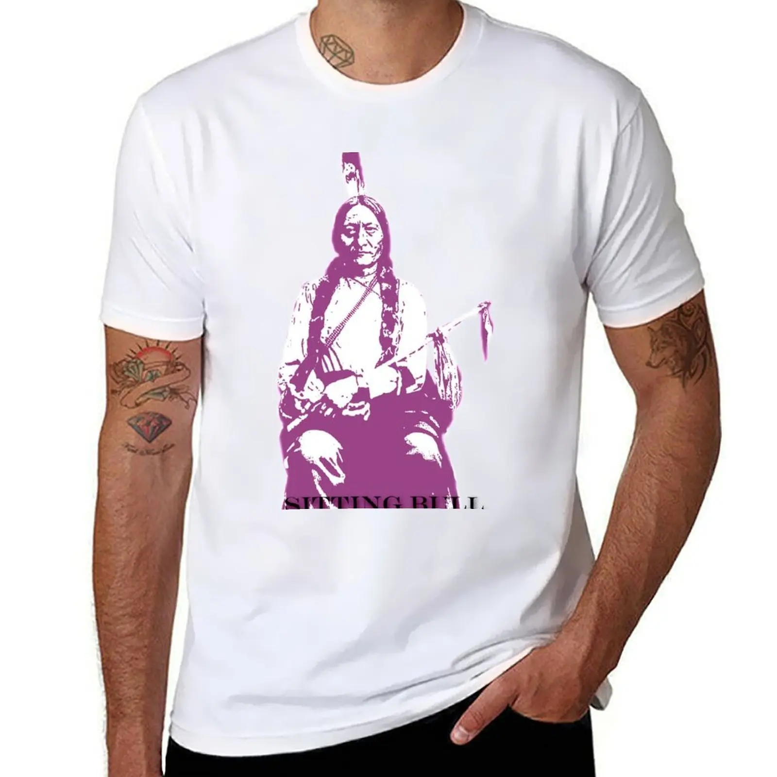 

Sitting Bull - Purple T-Shirt anime t shirts for man man graphic t shirt T-Shirt