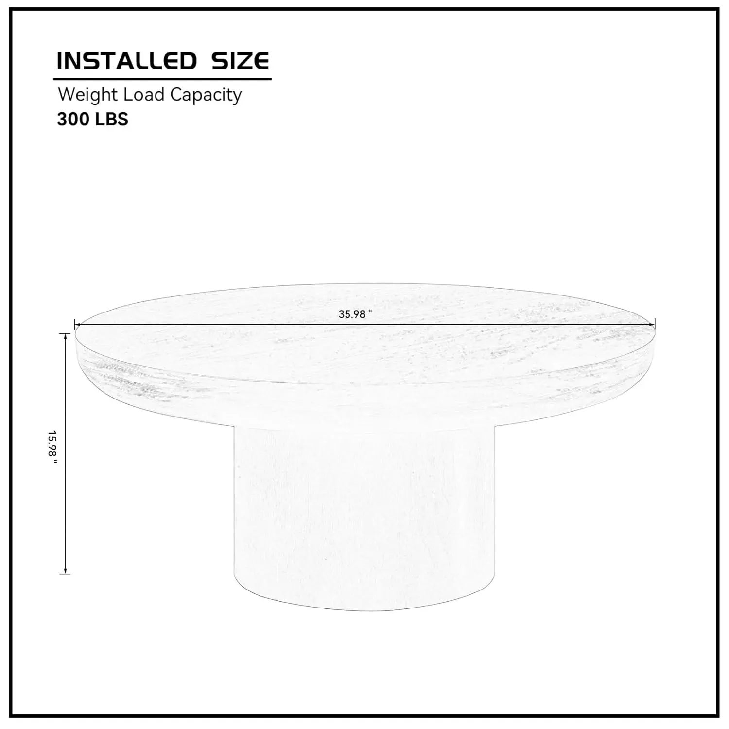 35.98 Inch Round Coffee Table, Wood Pedestal Accent Circle Coffee Table, Rounded Sofa Side Table For Living Room, Customized