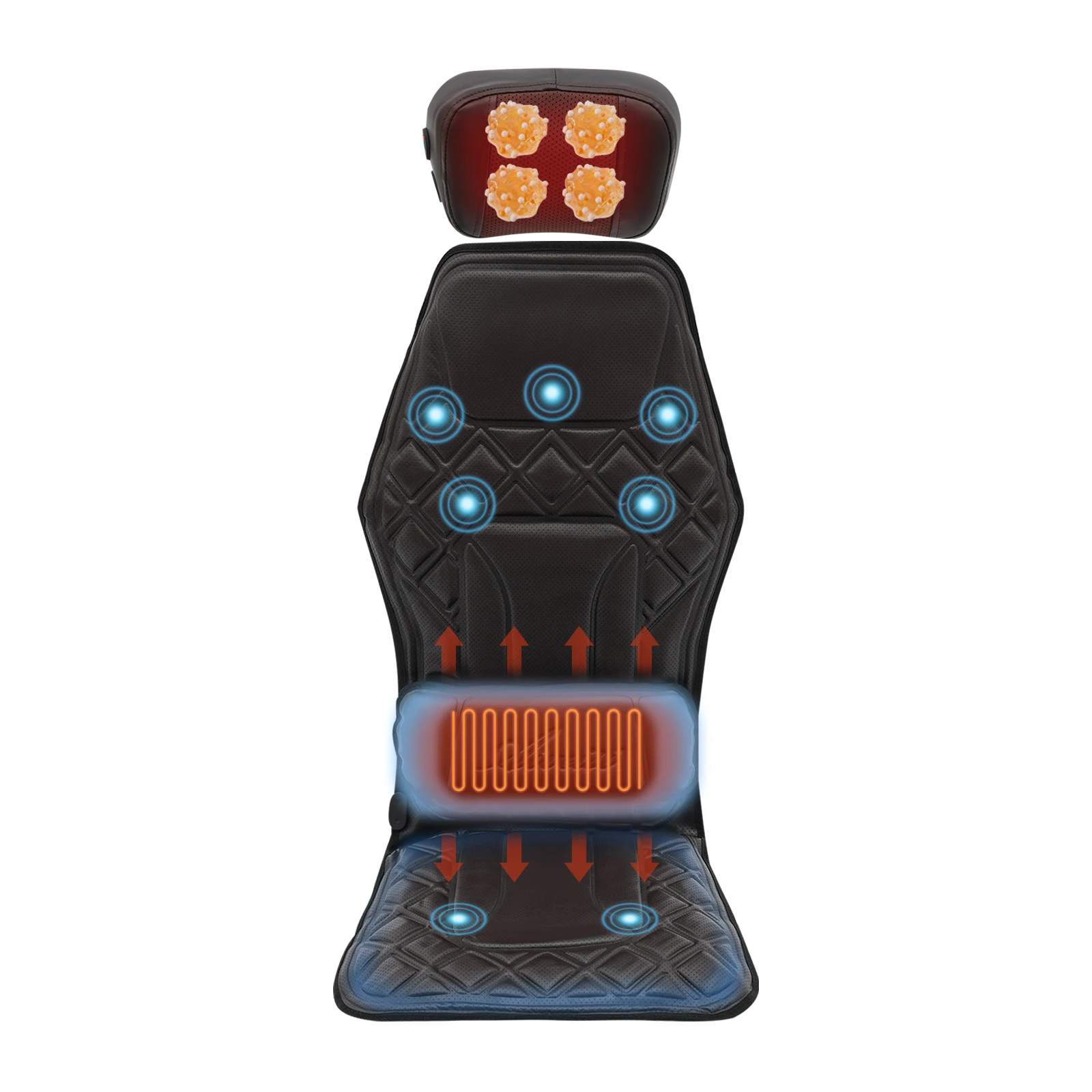 Multi-functional Back Massage Cushion Heat Massage Chair Pad, Gifts for Parents Wife Husband, 9 Gears Massage Mode