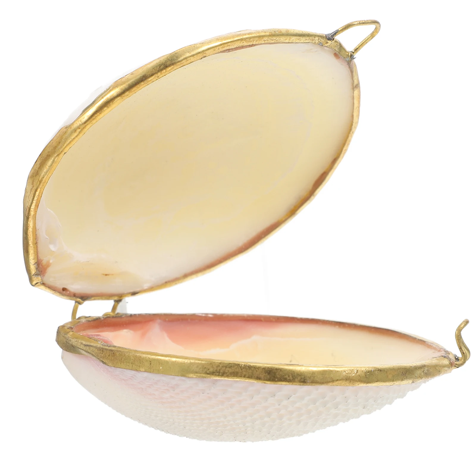 

1pc Shell Jewelry Case Container Premium Retro Golden Storage Box For Earrings Rings Necklaces Wedding Gifts White