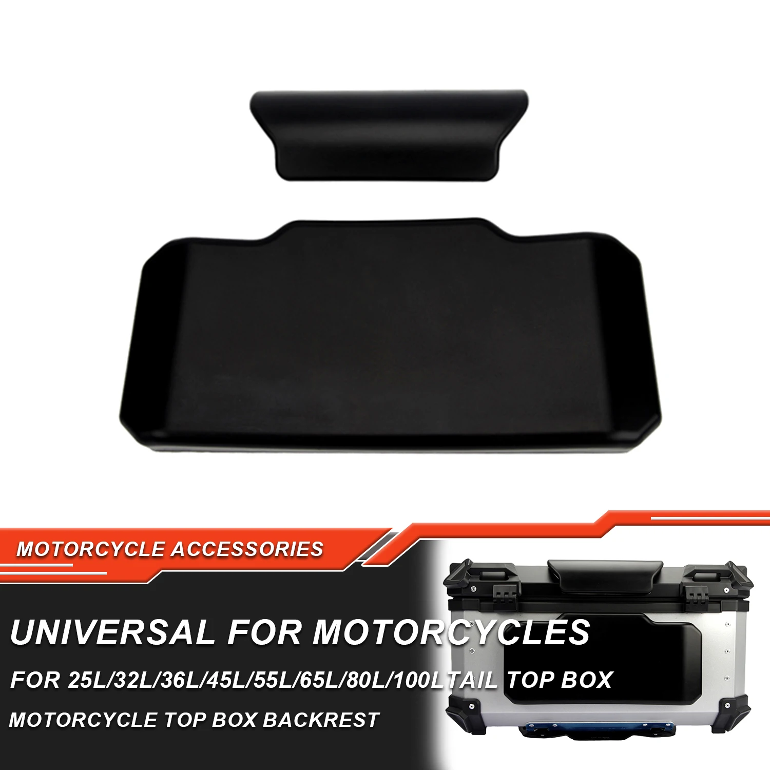 80L 100L Motorcycle Passenger Backrest Back Pad Universal Self-adhesive Shockproof Moto Rear Top Case Box Luggage Cushion Pad