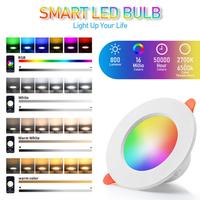 Tuya Bluetooth-Compatible Downlight Colorful Spot LED Lamp Recessed Round Light Work With Smart Life Alexa Google Home