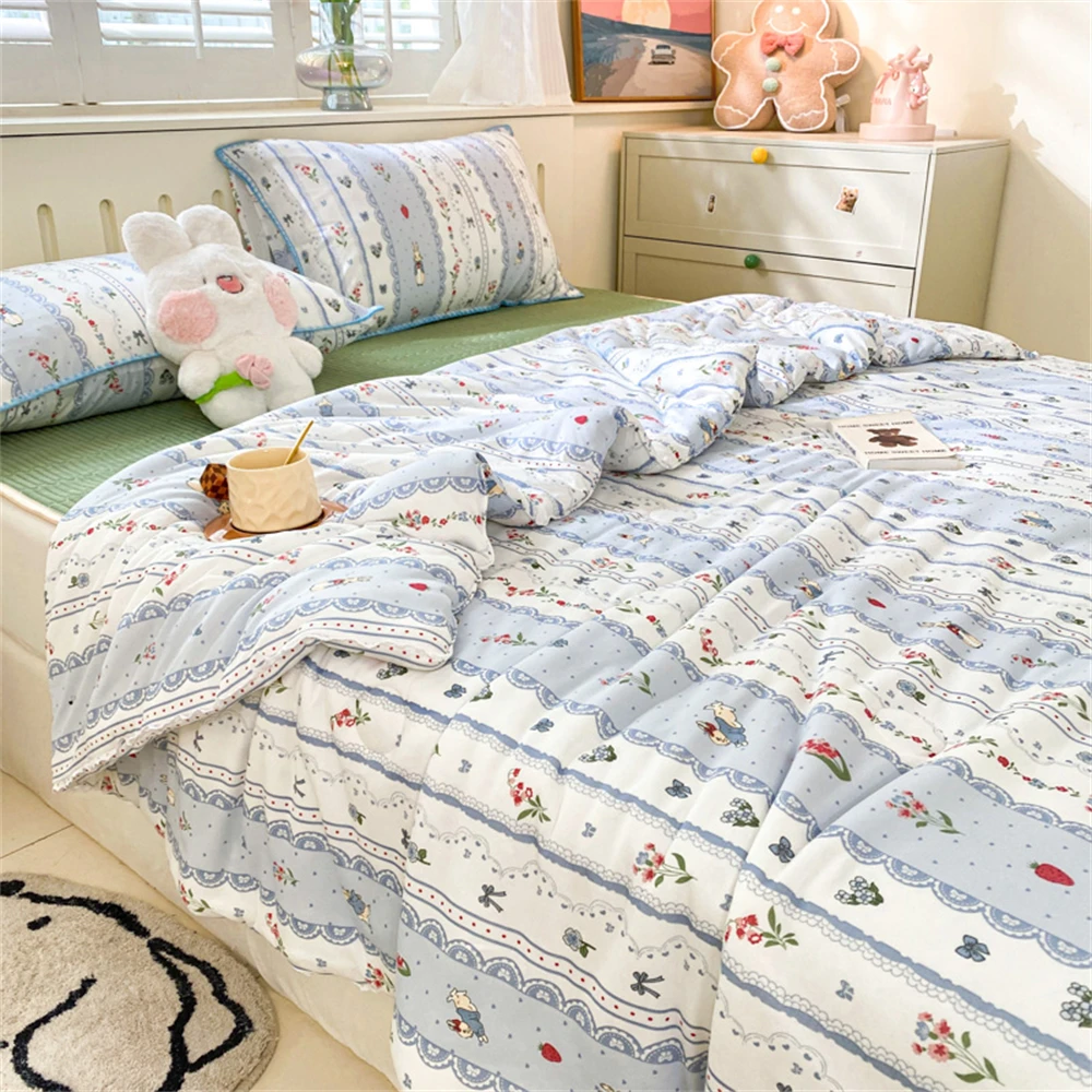 

A-Class Lace Cartoon Knitted Cool Feeling Silk Summer Quilt Air Conditioning Cool Feeling Quilt Skin-friendly Napping Blankets