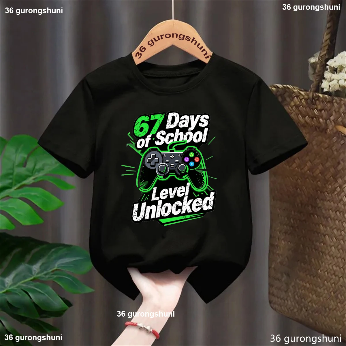

Футболка с принтом 67 дней школы, разблокированная 67, футболка с принтом мемов для девочек и мальчиков, забавная детская одежда, однотонная рубашка с короткими рукавами