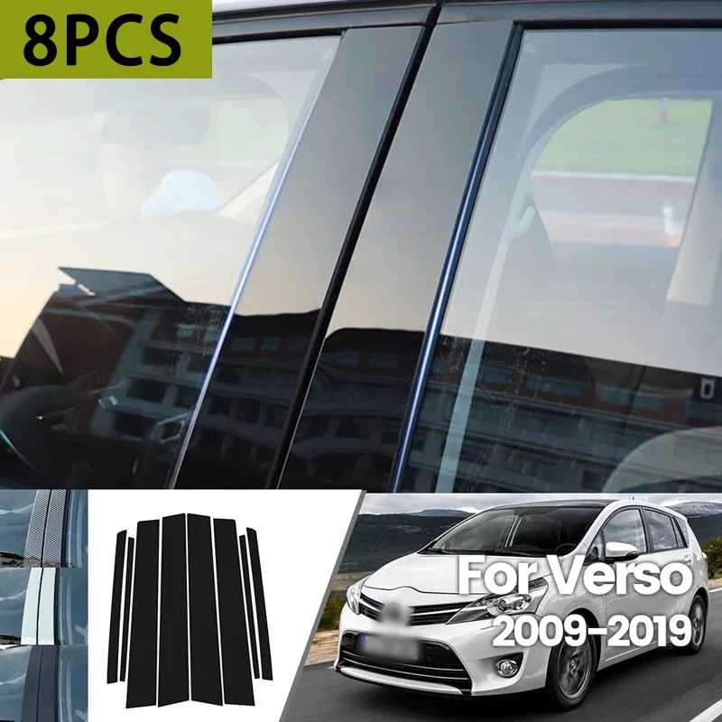 

For Toyota Verso 2009-2019 2010 2011 2012 2013 2014 Bright Black Carbon Fibre Window Door Waterproof B C Sticker
