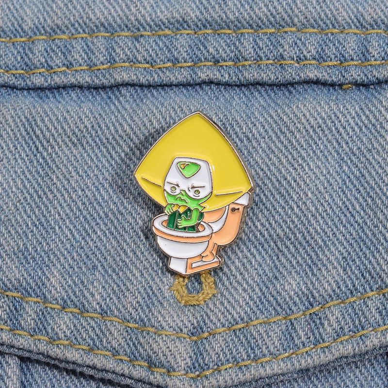 Personalized And Cute Co Branded Lapel Pin Toilet Anime Cartoon Figure Badge Enamel Pins For Hats Decoration Jewelry Accessories