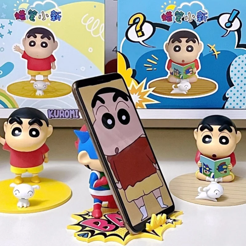

Новый натуральный карандаш Шин-Чан, держатель для настольного телефона, персонажи мультфильмов аниме, украшение для домашнего рабочего стола, игрушка в подарок