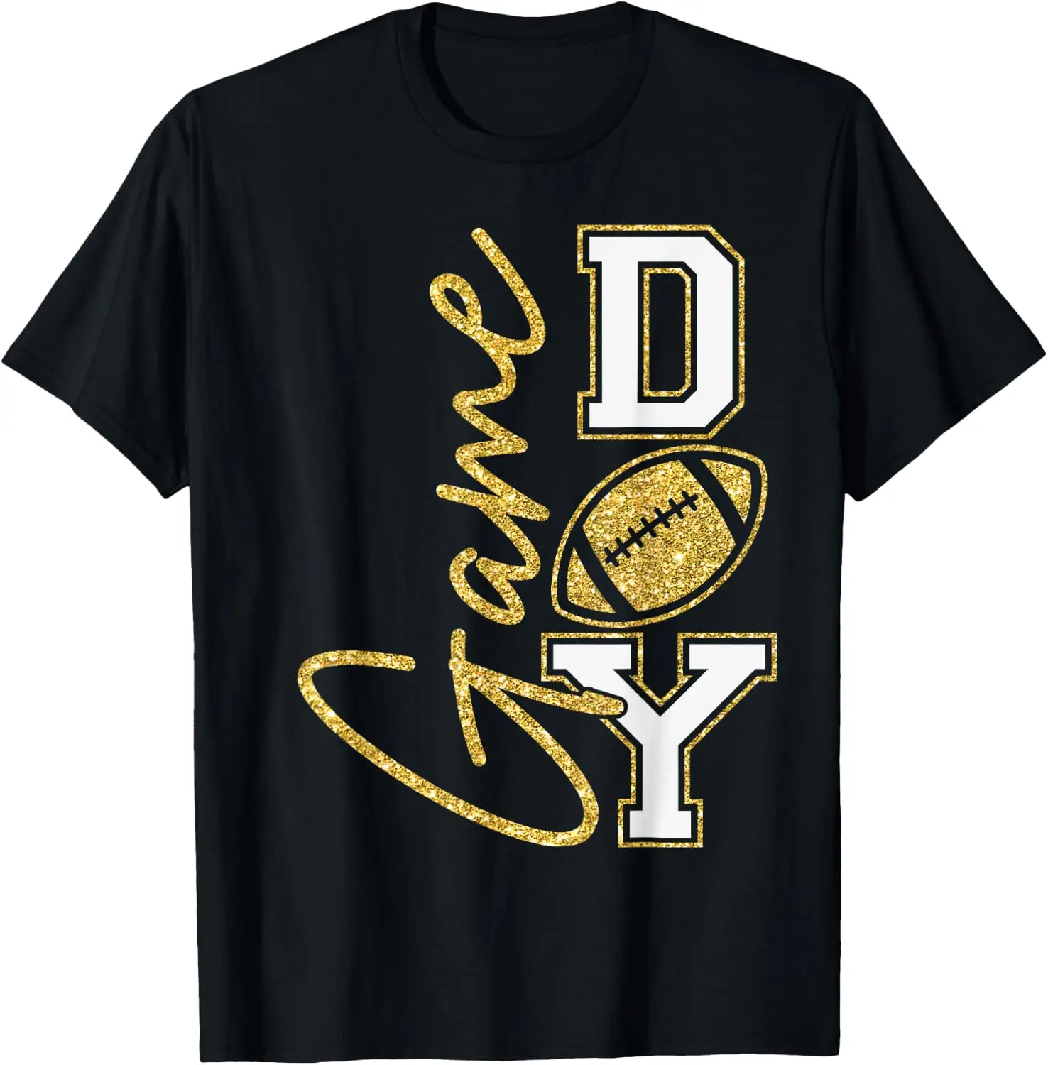 Game Day Touchdown Football Men Women Mom Girl Go Cheer Gold T-Shirt