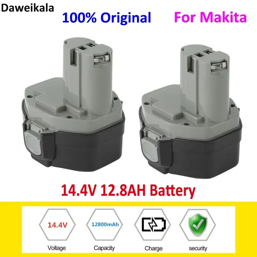 2pcs Original 14.4V 12800mAh NI-CD Power Tool Battery for MAKITA 14.4V Battery for Makita PA14,1422,1420 192600-1 6281D 6280D