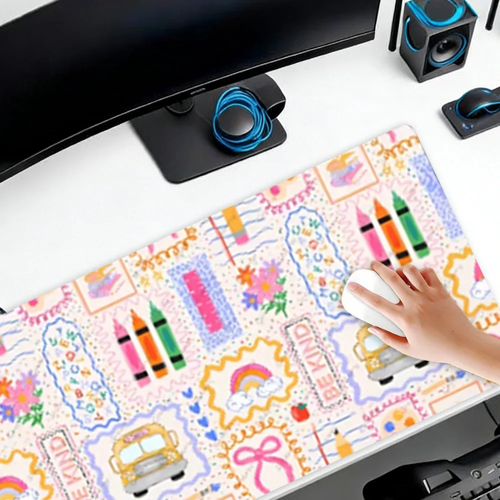 Adorable tapis de bureau à motif de dessin animé d'enseignant, durable, pour la décoration de la salle de classe, alfombrillas para escritorio, tapis de souris